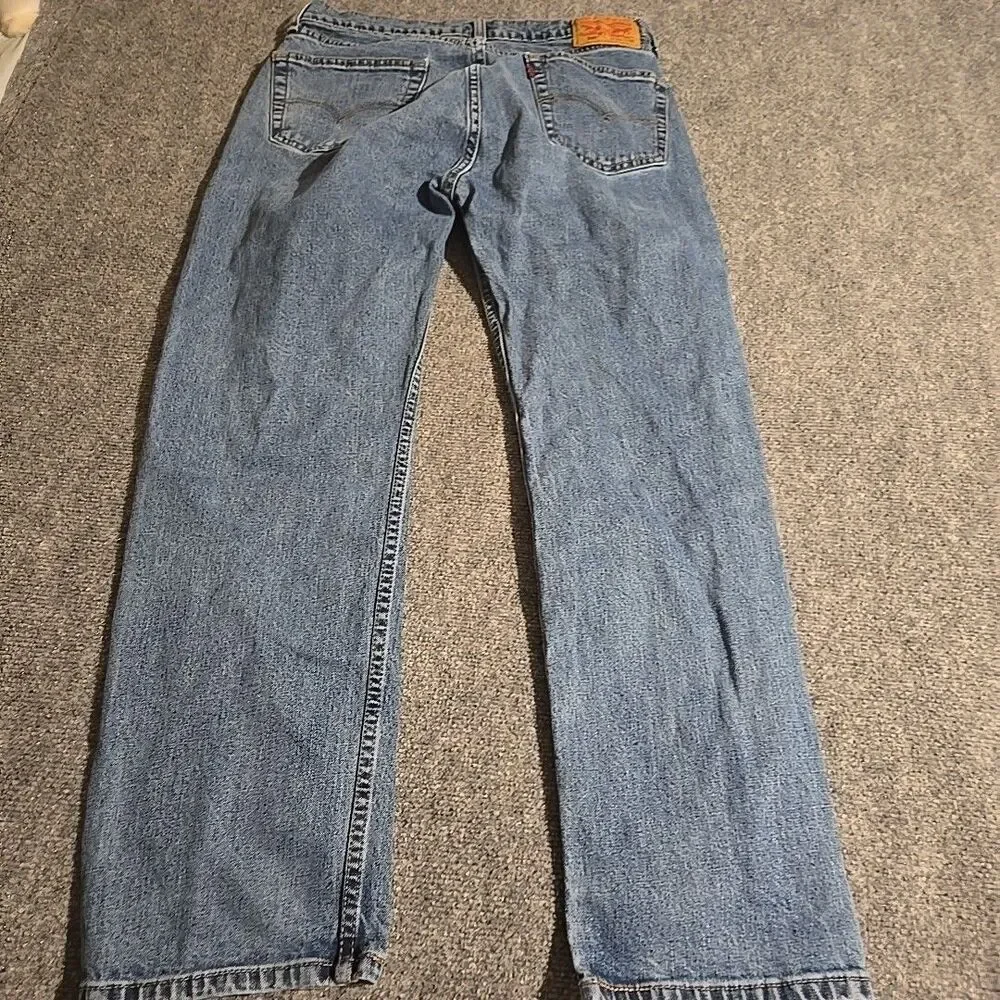Levi’s 505 Denim Jeans Mens 34x30 (Fits 32x29) Blue Classic 5 Pocket Straight